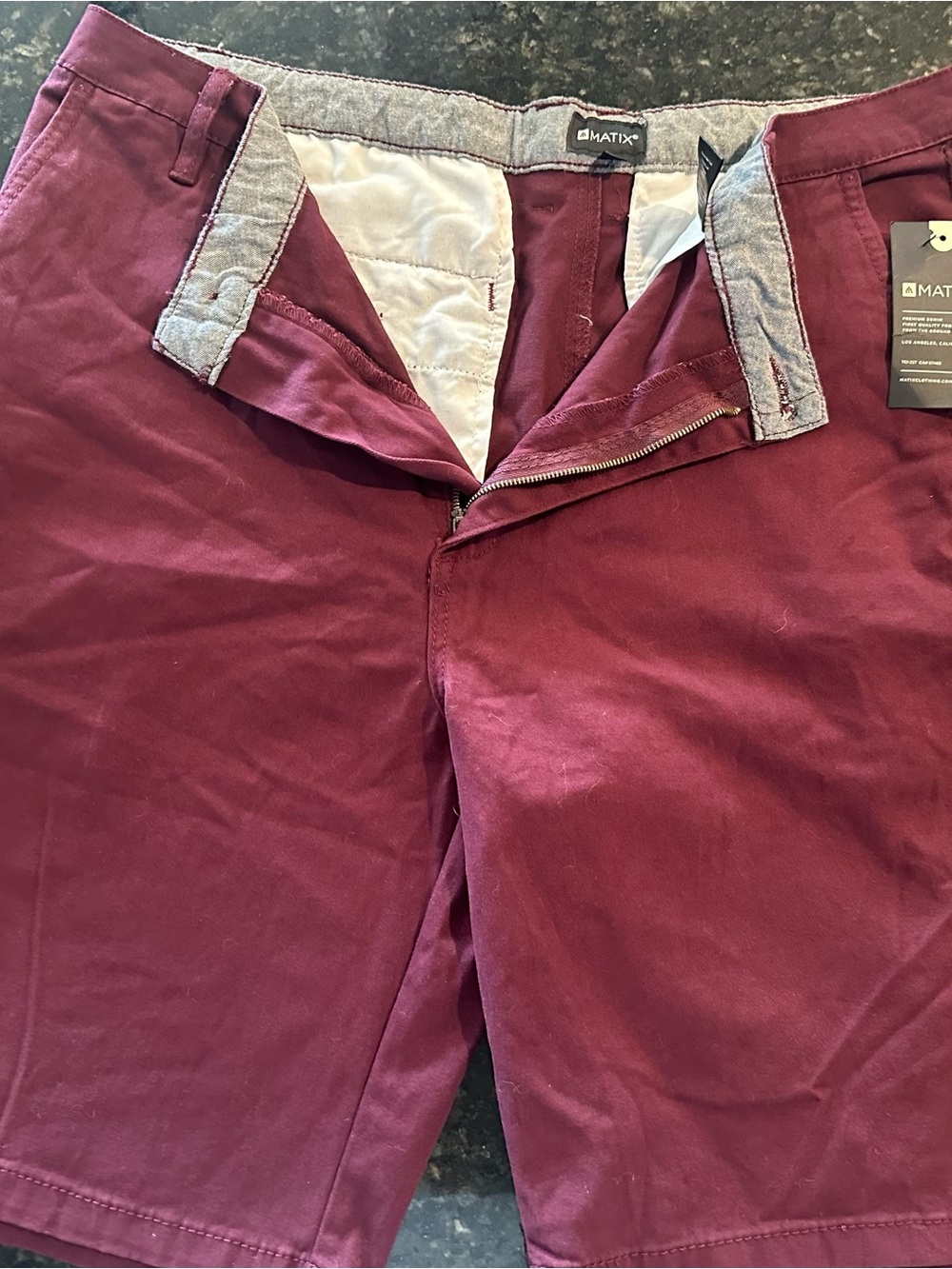 Matix Men's Maroon Flat Front Shorts